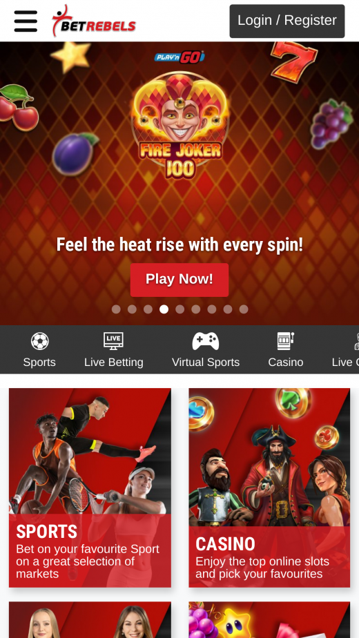 BetRebels Casino app Screenshot