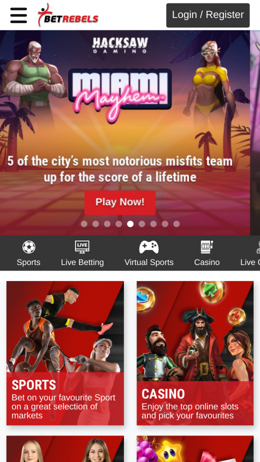 BetRebels Casino app Screenshot