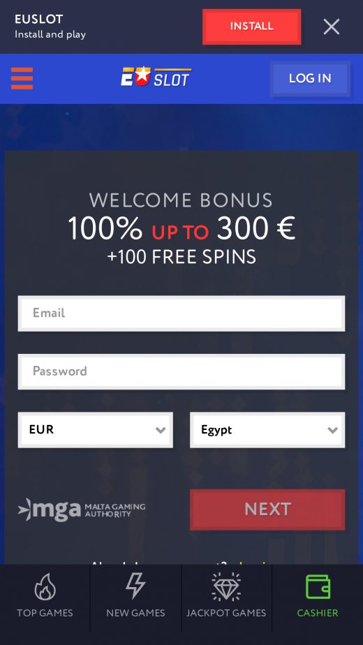 EUslot Casino app Screenshot