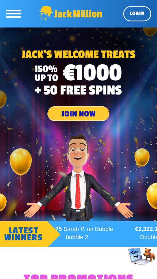 JackMillion Casino app Screenshot