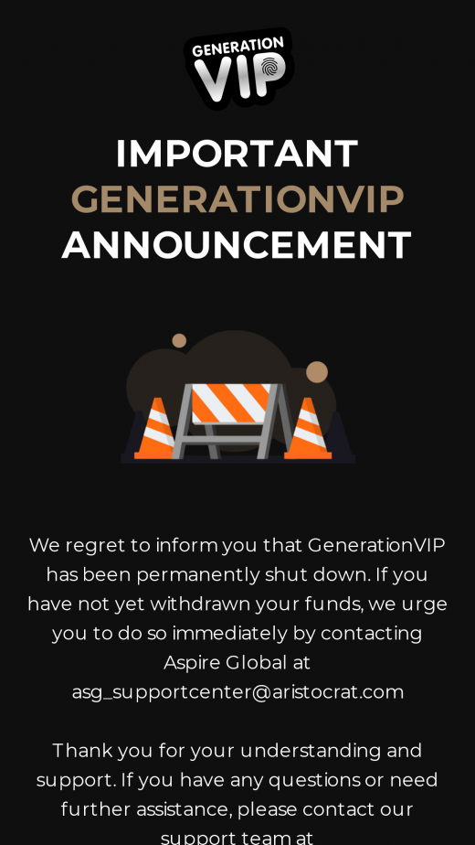 GenerationVIP app Screenshot