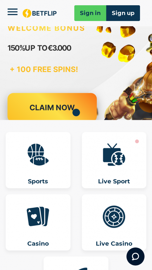 Betflip Casino app Screenshot