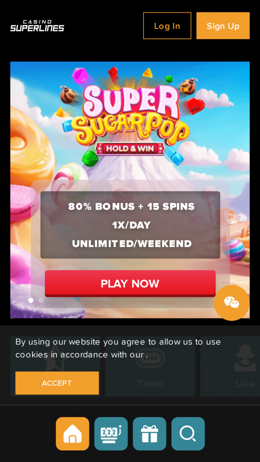 Casino Superwins app Screenshot