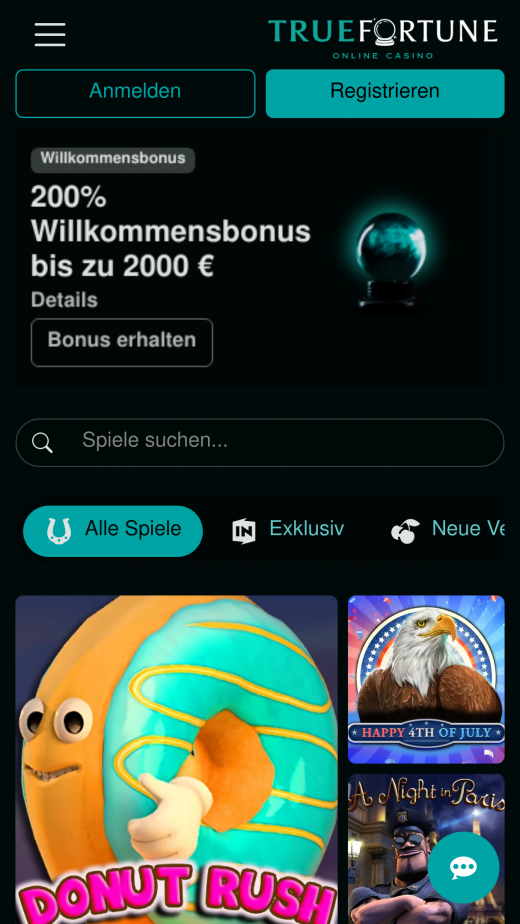 True Fortune Casino app Screenshot