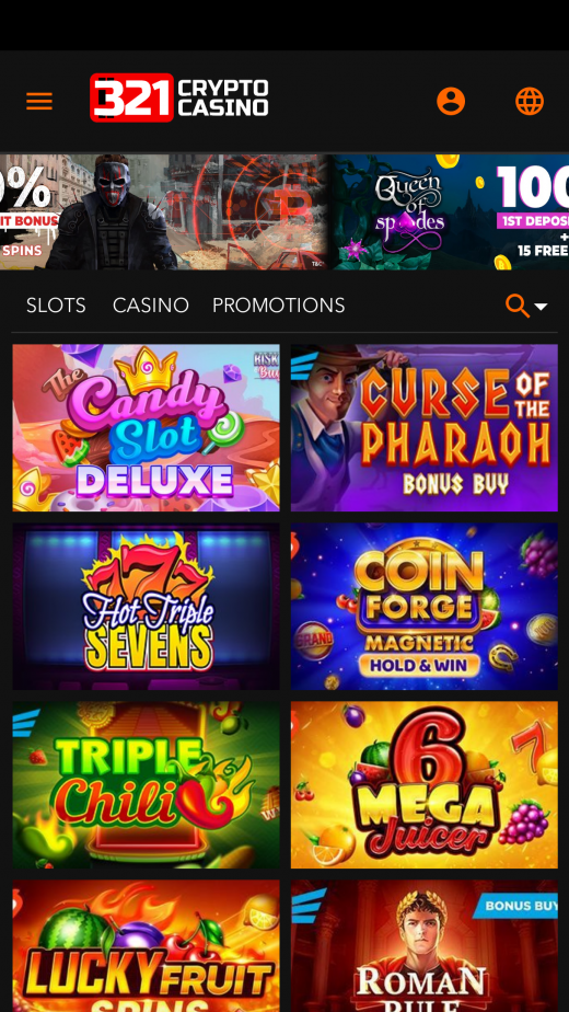 321CryptoCasino app Screenshot