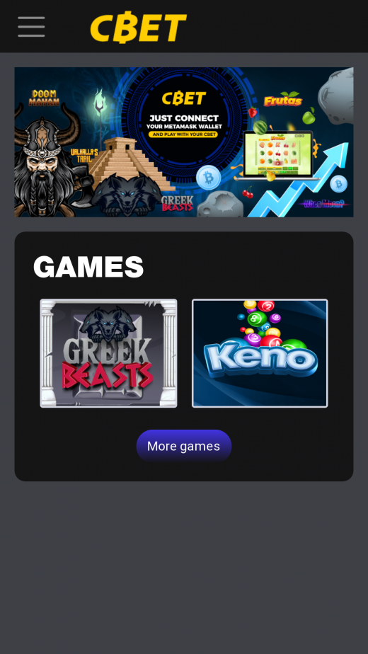 CryptoBet app Screenshot