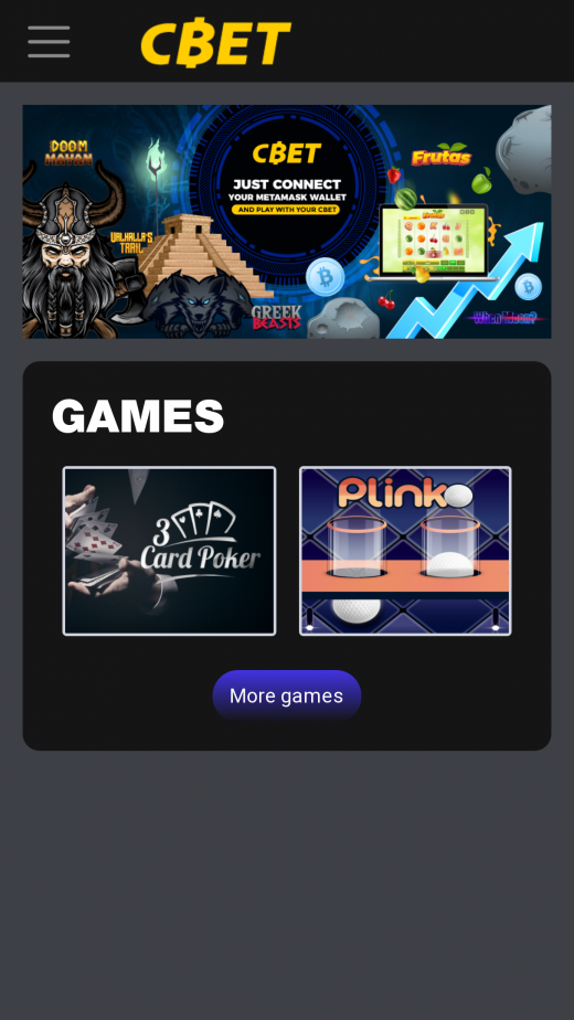 CryptoBet app Screenshot