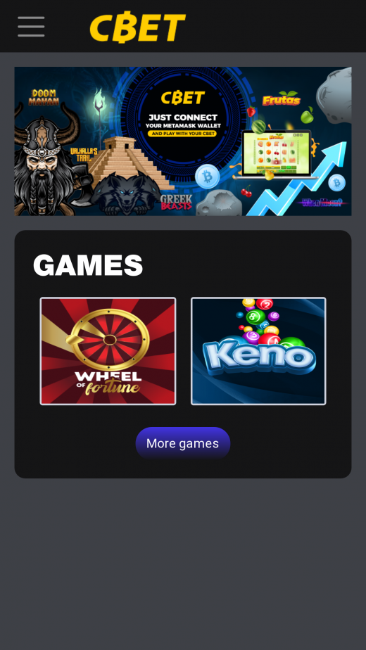 CryptoBet app Screenshot