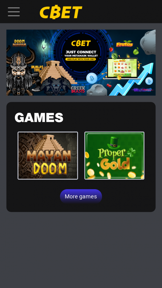 CryptoBet app Screenshot