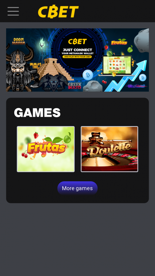 CryptoBet app Screenshot