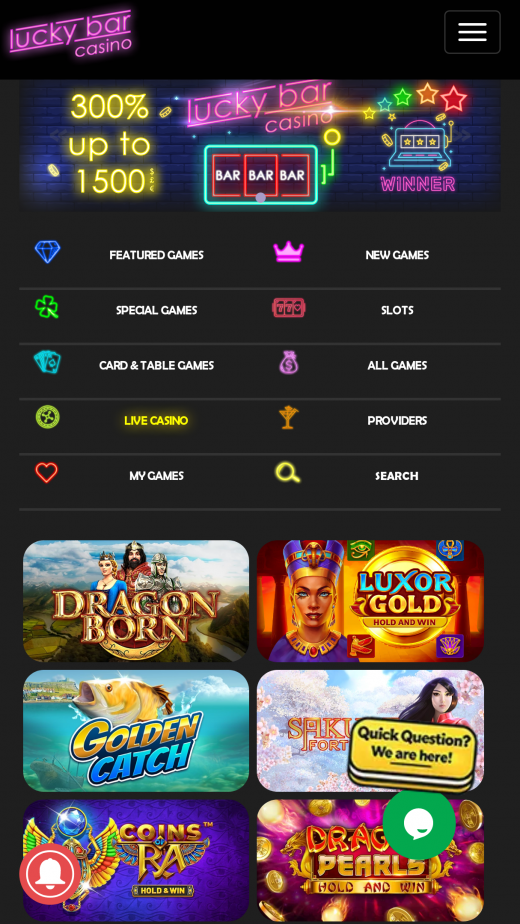 LuckyBar Casino app Screenshot