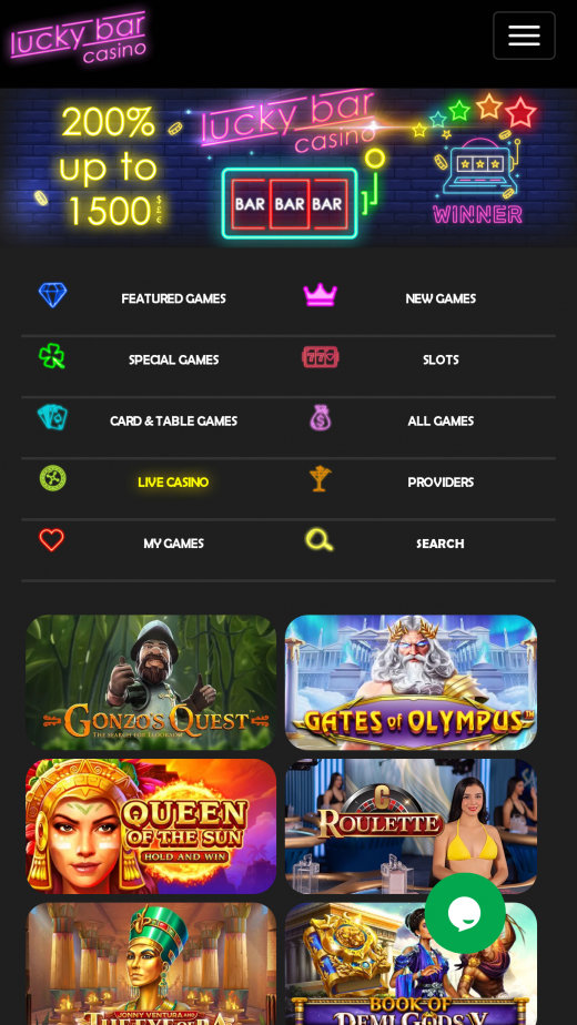 LuckyBar Casino app Screenshot