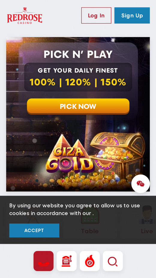 RedRose Casino app Screenshot