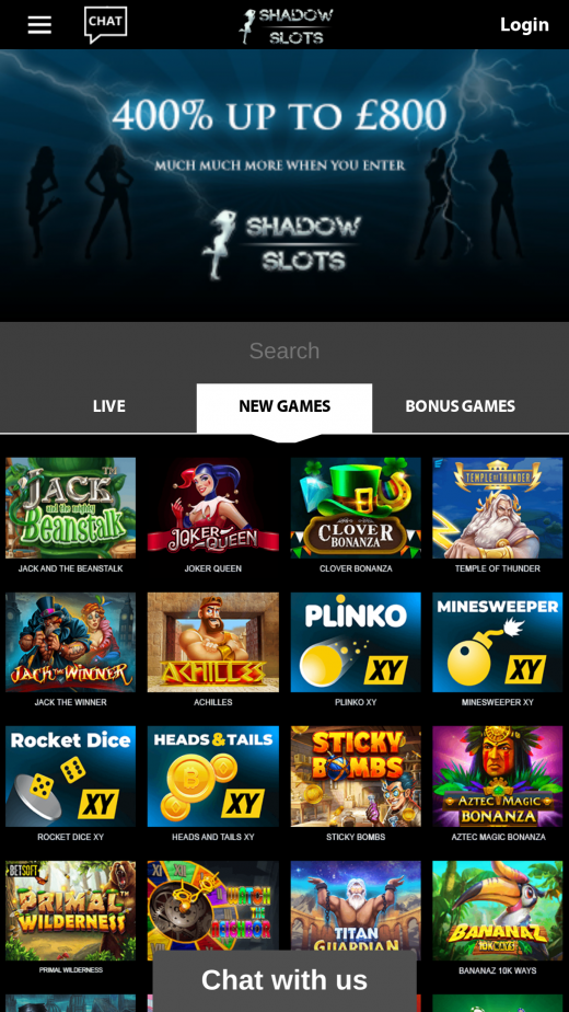 ShadowSlots Casino app Screenshot