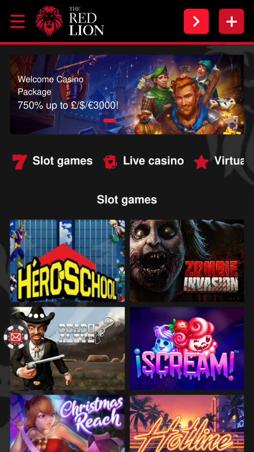 The Red Lion Casino app Screenshot