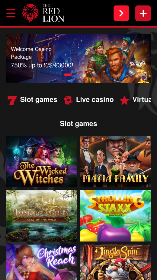 The Red Lion Casino app Screenshot