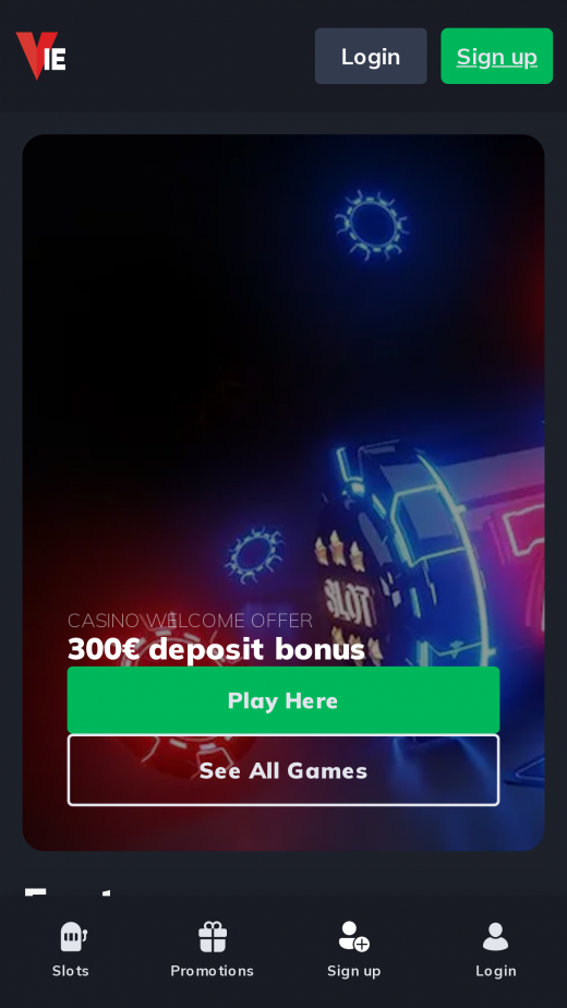 Vie Casino app Screenshot