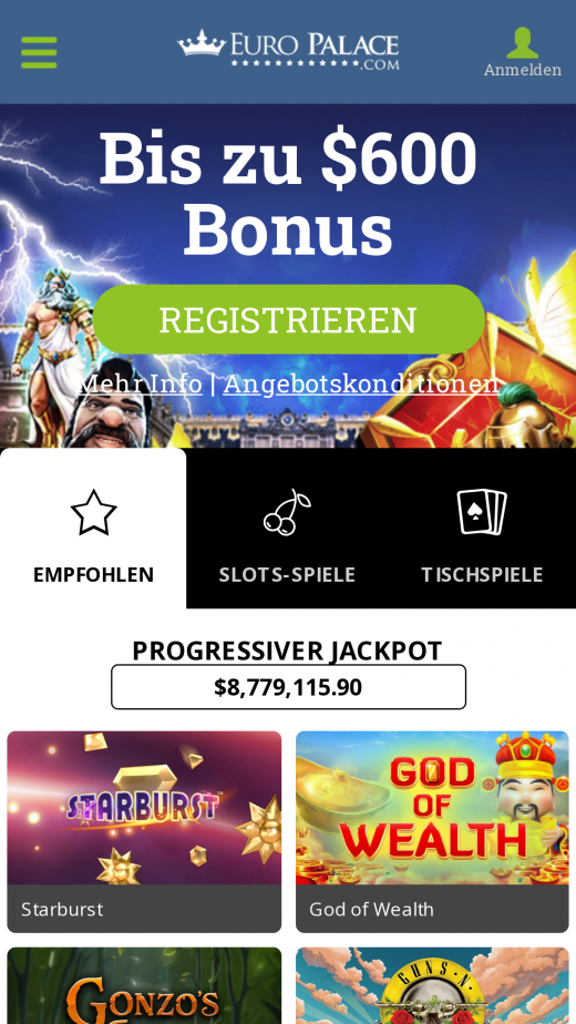 EuroPalace app Screenshot