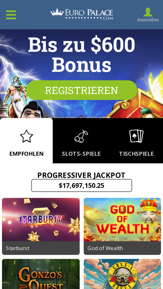 EuroPalace app Screenshot