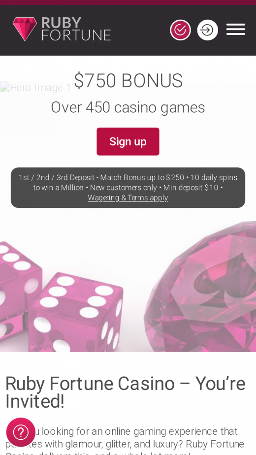 Ruby Fortune app Screenshot