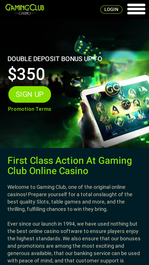 Gaming Club Casino app Screenshot