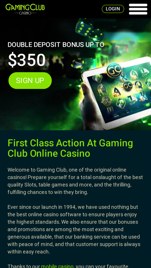 Gaming Club Casino app Screenshot