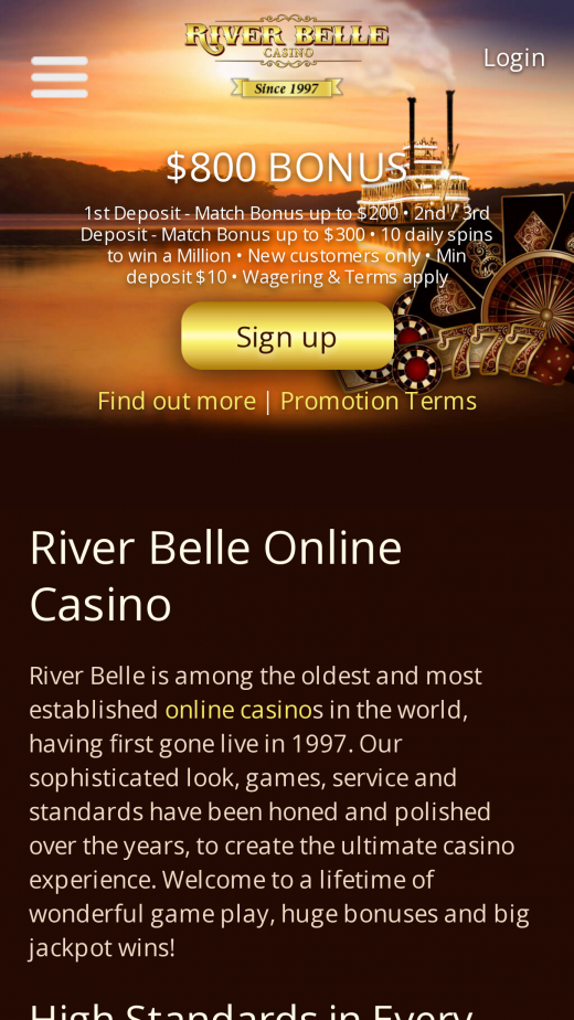 River Belle Casino app Screenshot