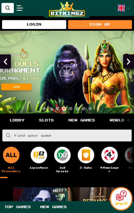 Bitkingz Casino app Screenshot