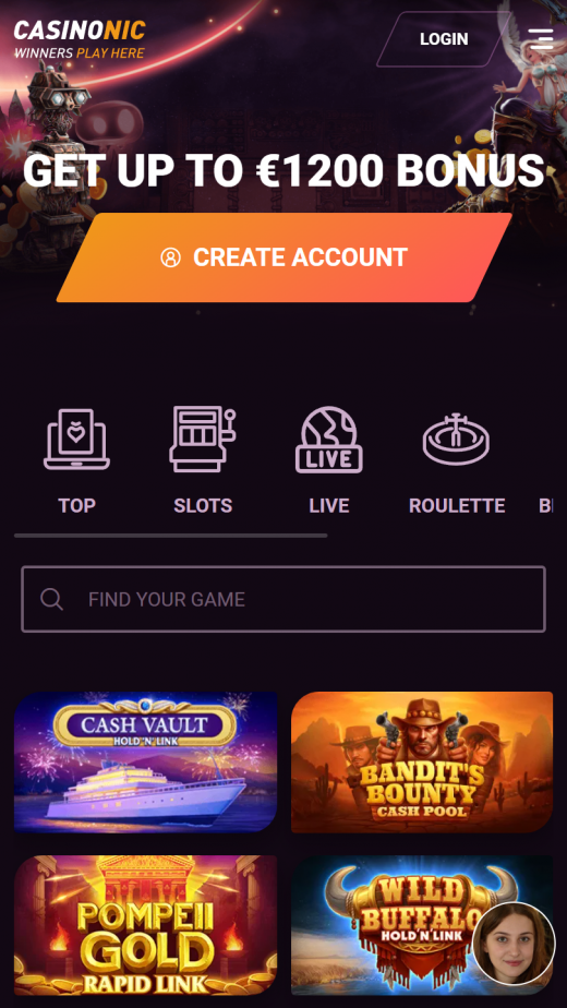 Casinonic app Screenshot