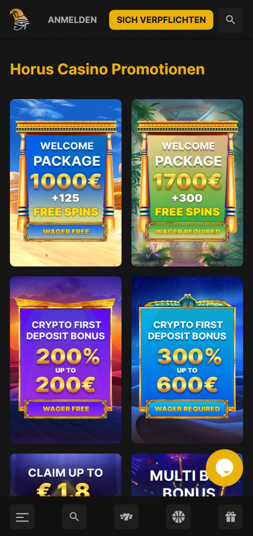 Horus Casino app Screenshot