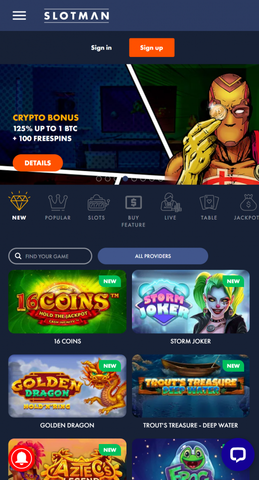 Slotman Casino app Screenshot