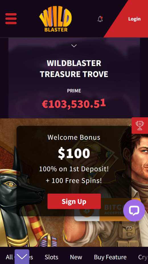 Wildblaster Casino app Screenshot