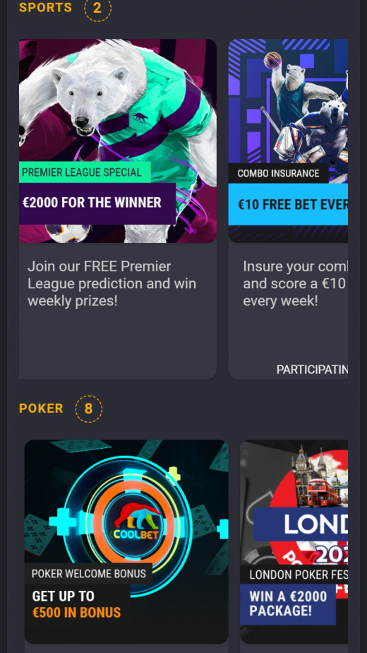 Coolbet app Screenshot