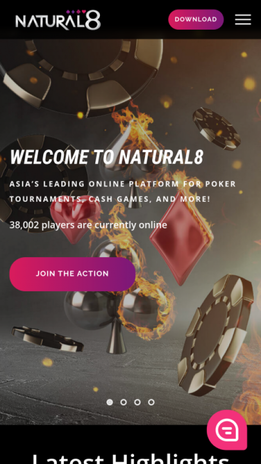 Natural8 Casino app Screenshot